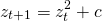 \begin{equation*}    z_{t+1} = z_t ^ {2} + c\end{equation*}